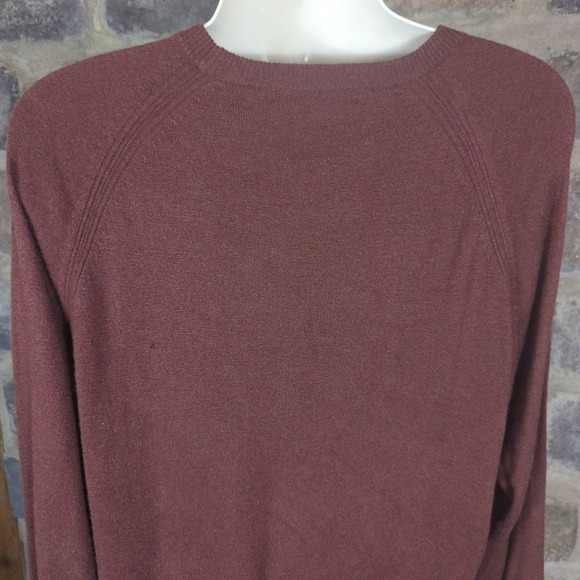 NORTHERN Isles Brown Crew Neck Silk Rayon Cashmere Sweater Men's Size Large - Picture 7 of 14